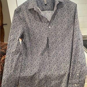 Stitch Fix Artefact Slim Fit Blue Leaf Patterned Button Down Size Large